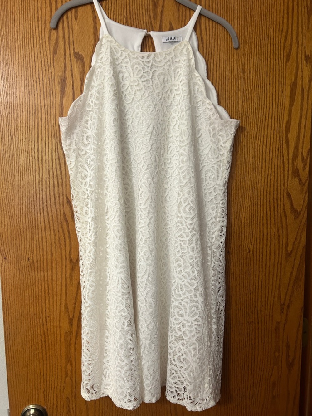 AUW White Lace Mini Dress